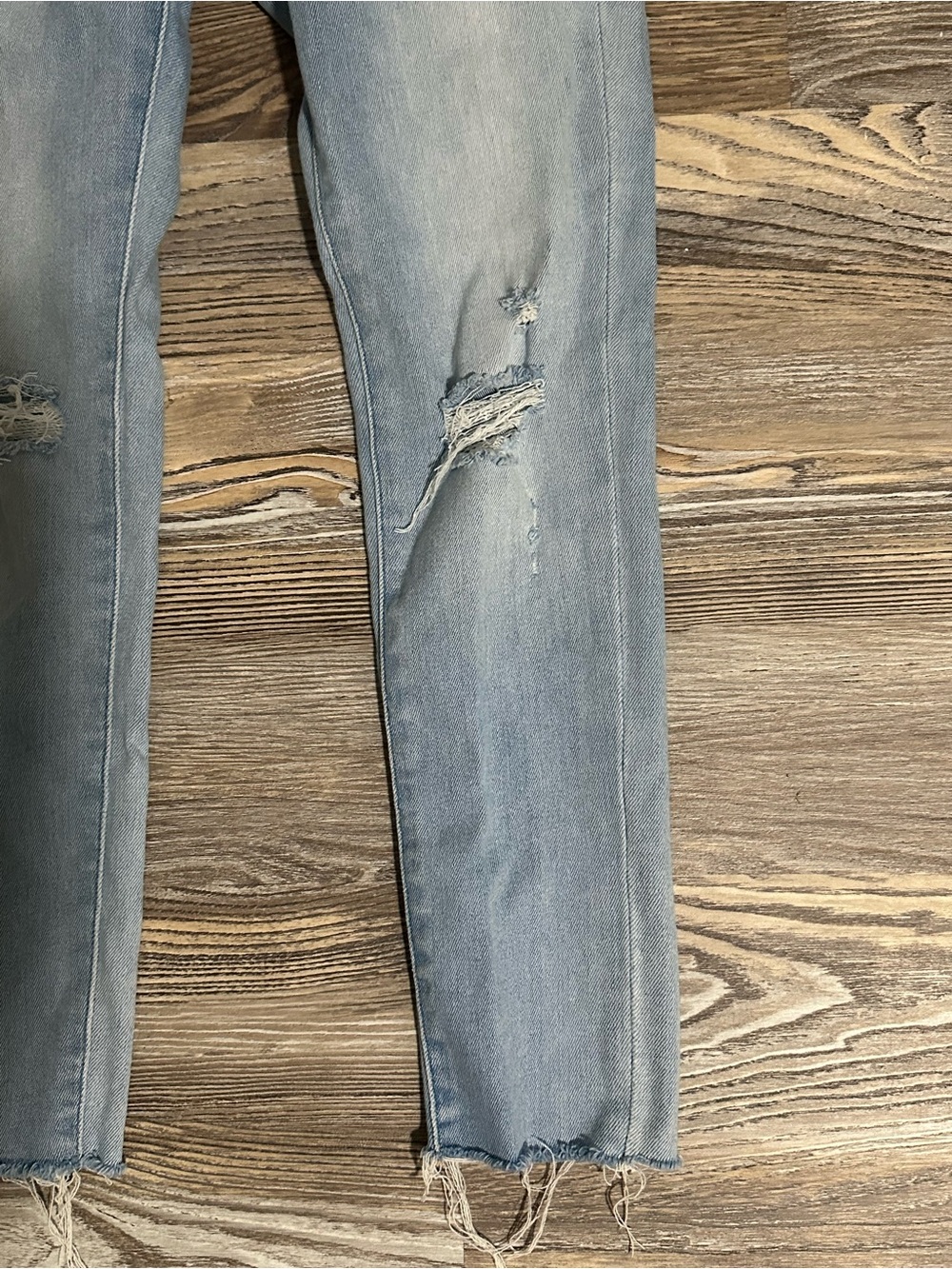 Express Light Blue Distressed Skinny Jeans for Women - Picture 2 of 7